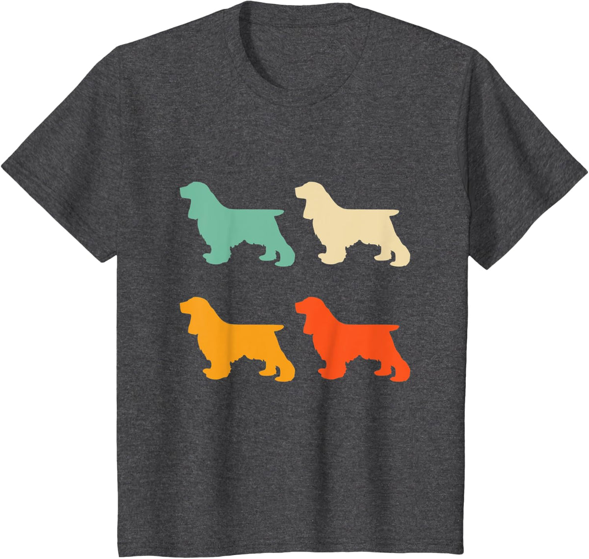Cocker Spaniel Gift Dog Lover Retro Vintage Cocker Spaniel T-Shirt for Men Women Kids - Dark Heather Grey