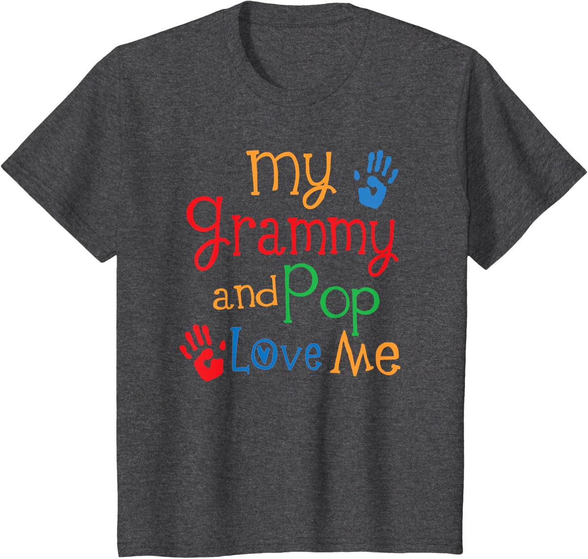 Grammy and Pop Love Me T-Shirt - Dark Heather Grey