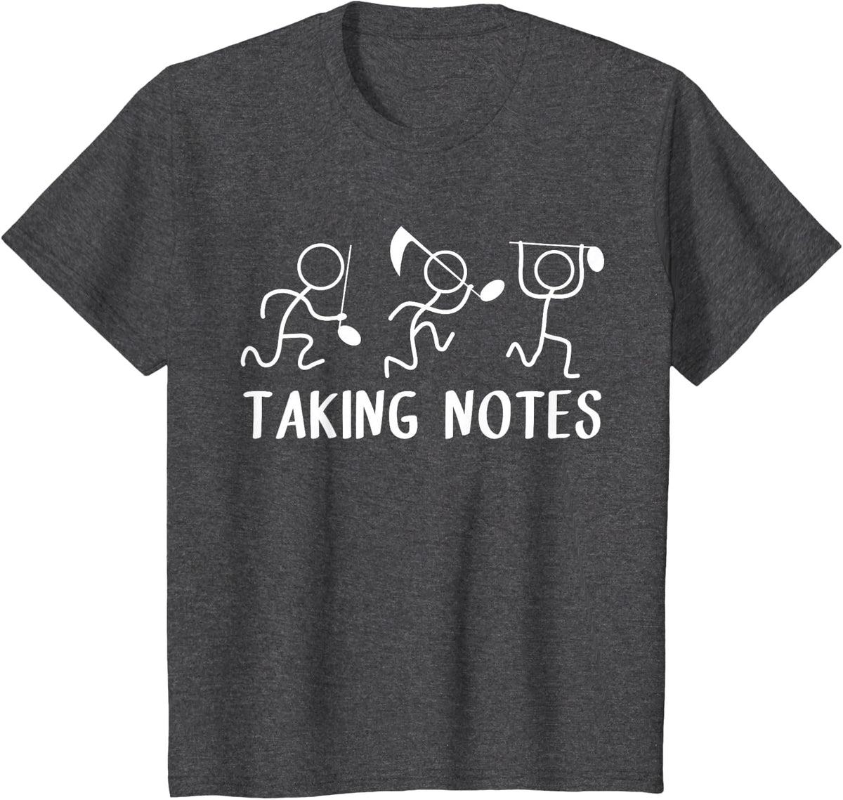 Musical Taking Notes Music Lovers Teachers Funny T-Shirt - Dark Heather Grey