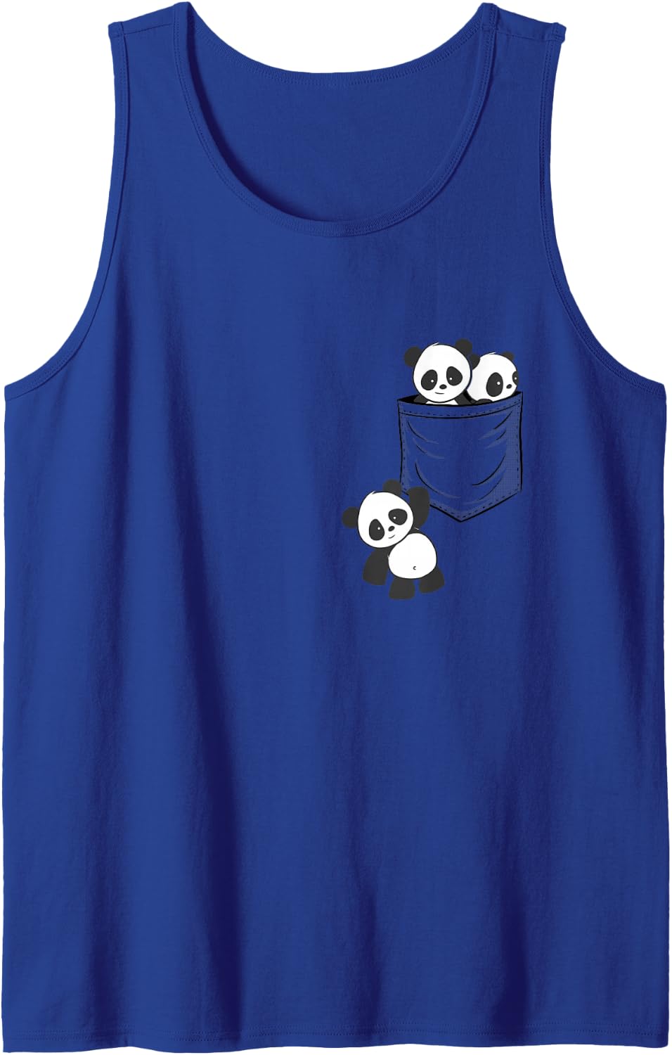 For Panda Lovers Cute Kawaii Baby Pandas In Pocket Tank Top - Royal Blue