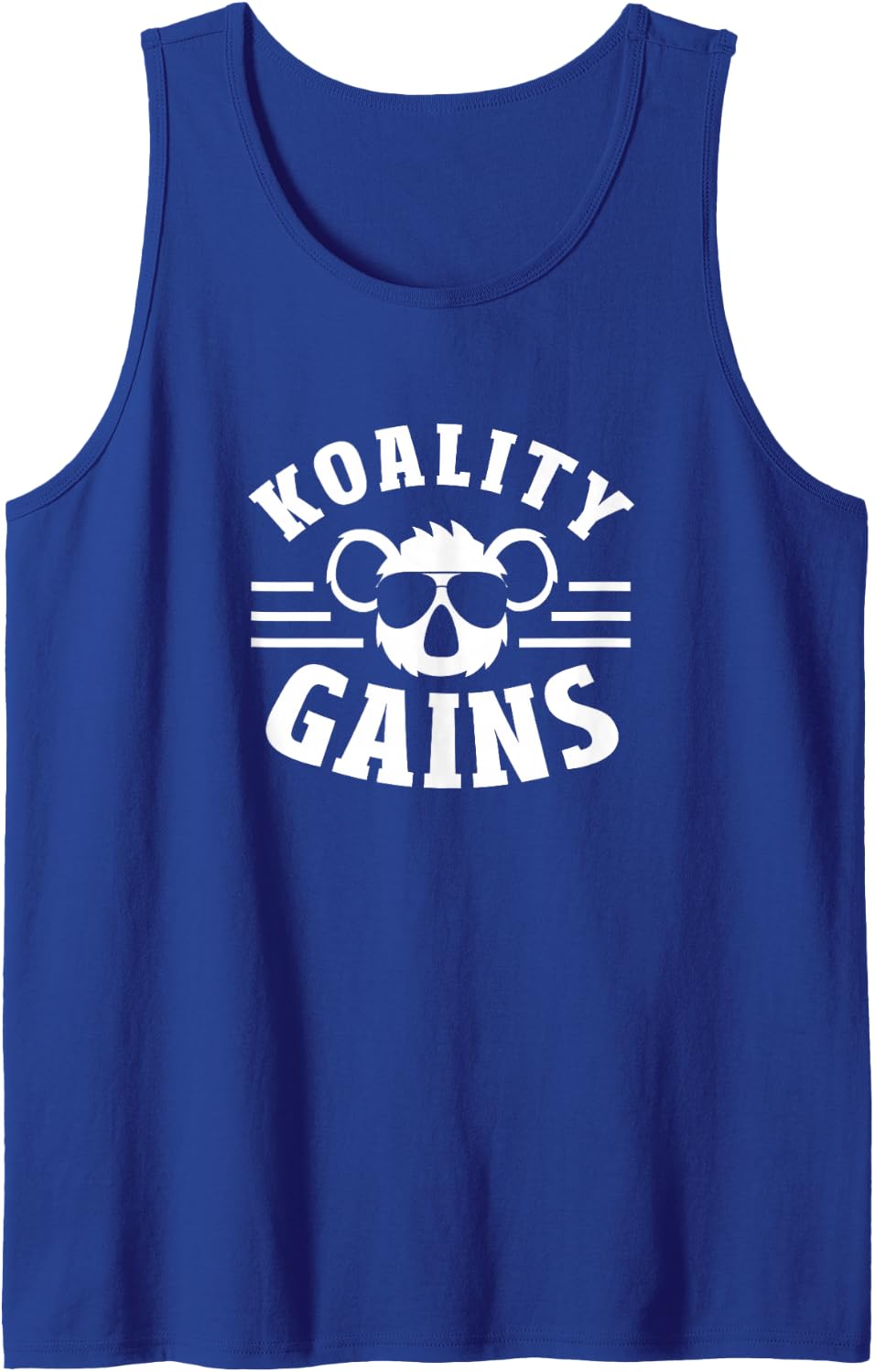 Koality Gains Funny Fitness Gym Koala Sleeveless Tank Top - Royal Blue