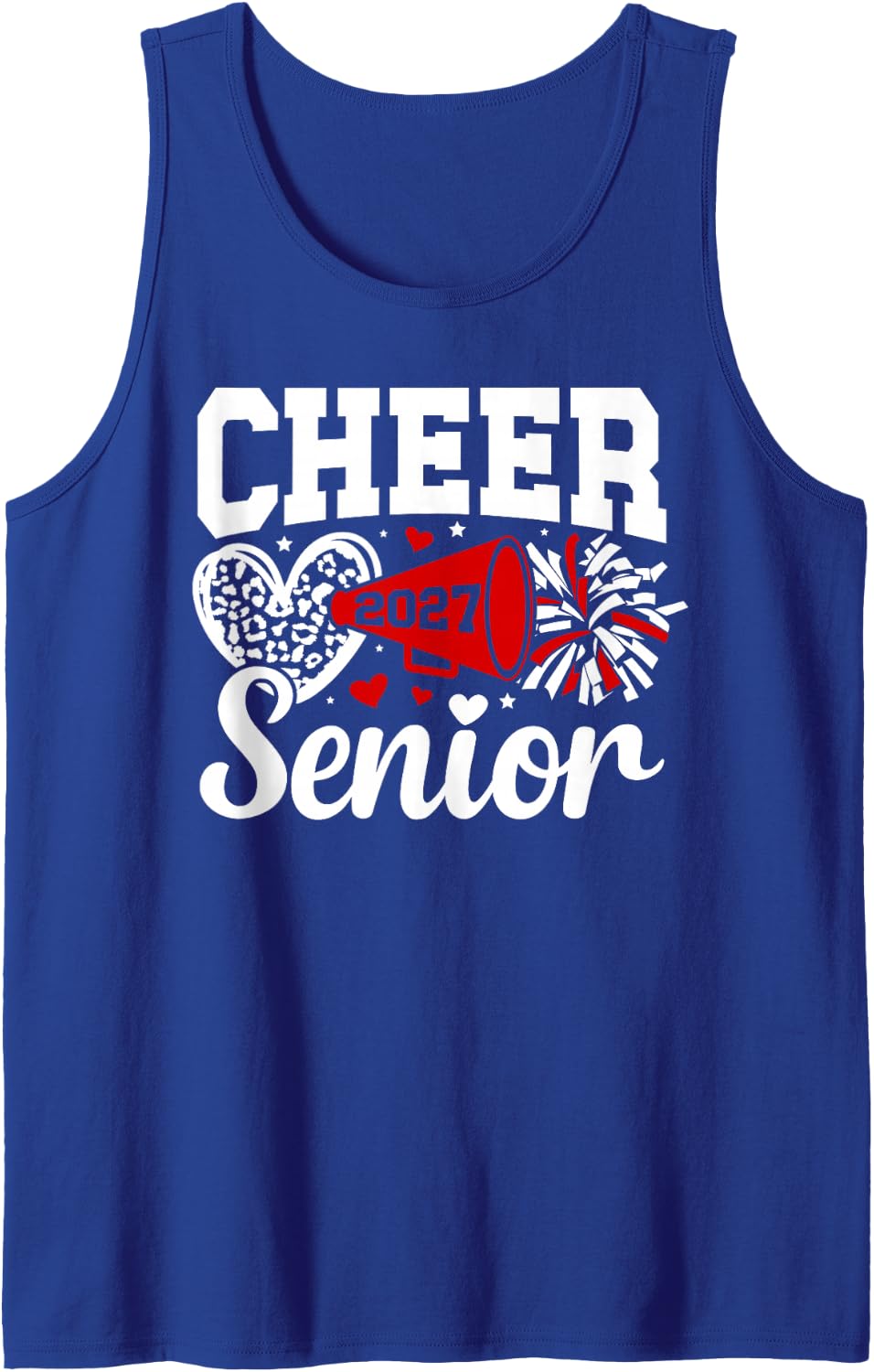 Senior Cheerleader 2027 Graduation Cheer Senior 2027 Sleeveless Tank Top - Royal Blue