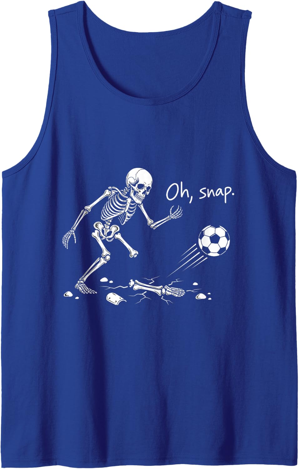 Oh Snap Skeleton Soccer Halloween Funny Player Sleeveless Tank Top - Royal Blue