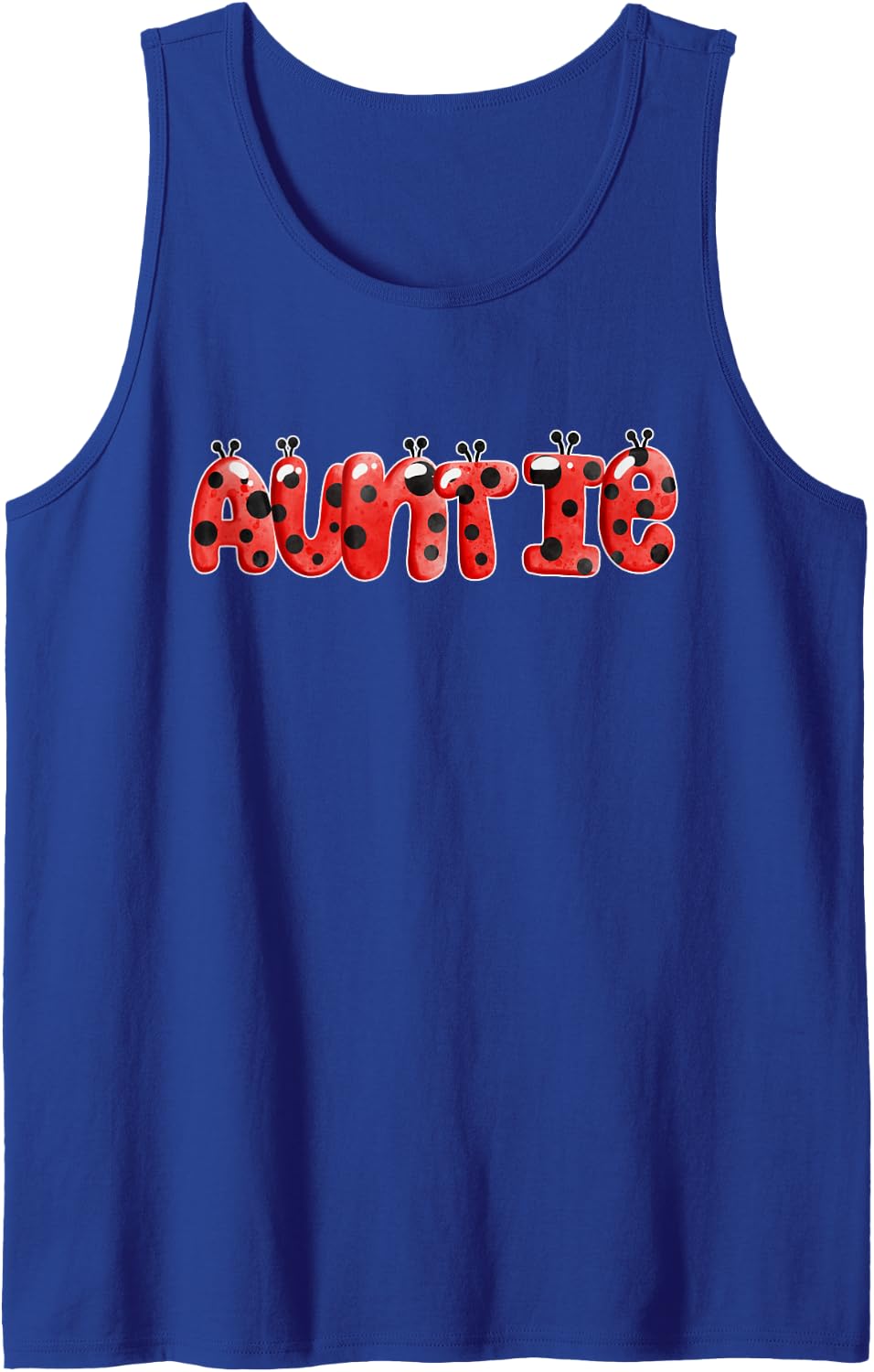 Lady Bug Aunt Auntie Birthday Party Sleeveless Tank Top - Royal Blue