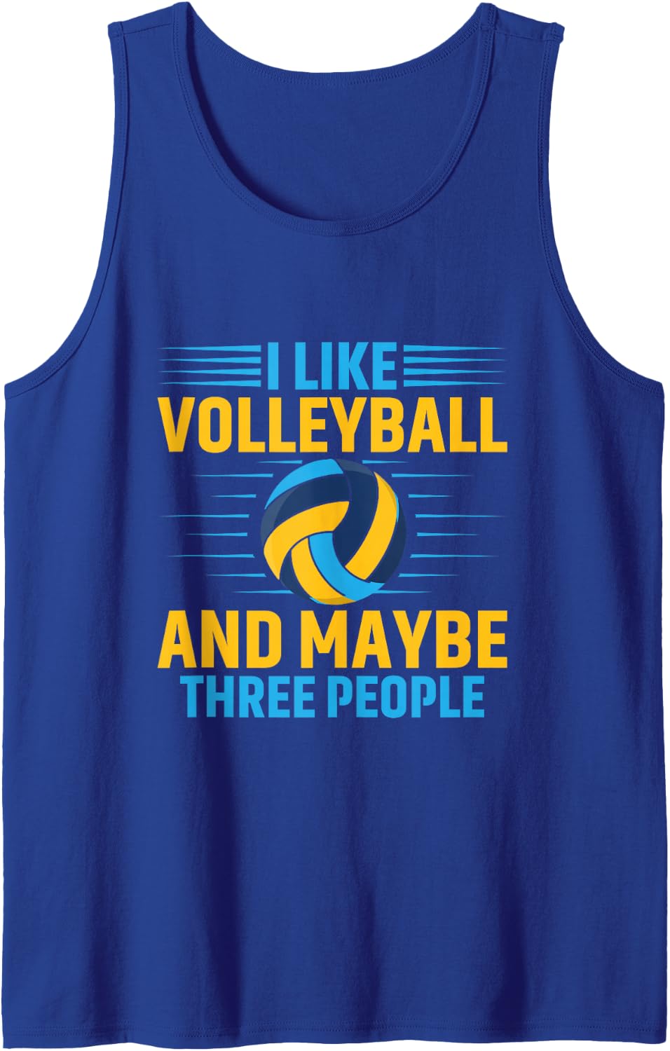 Softball Player Sports I Like Volleyball Sleeveless Tank Top - Royal Blue