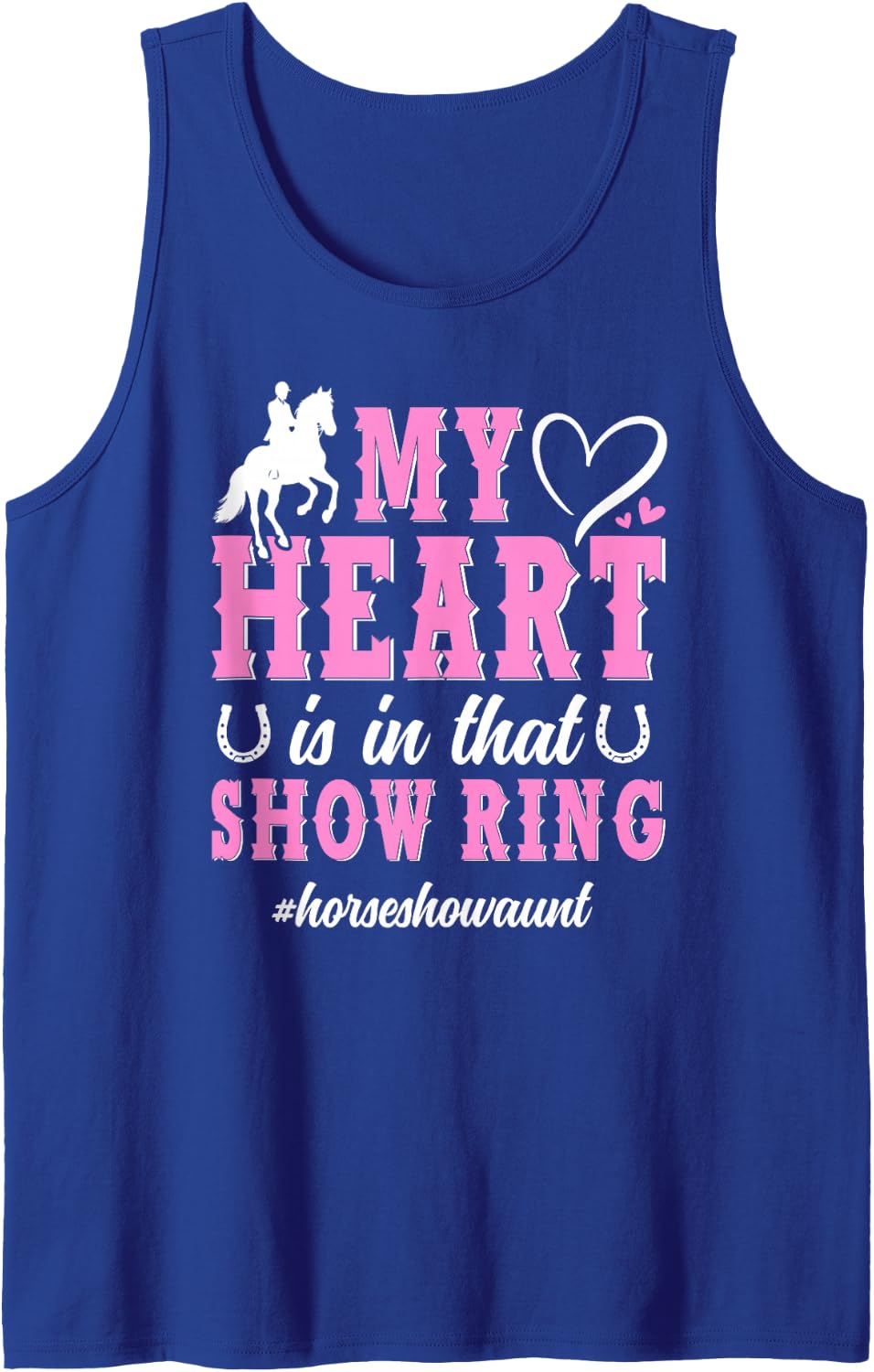 Horse Show Aunt Proud Equestrian Aunt Horse Show Auntie Sleeveless Tank Top - Royal Blue