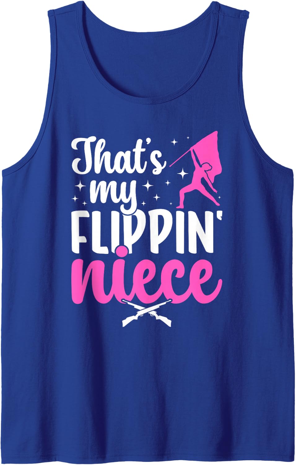 Color Guard Aunt Proud Aunt of A Color Guard Member Sleeveless Tank Top - Royal Blue