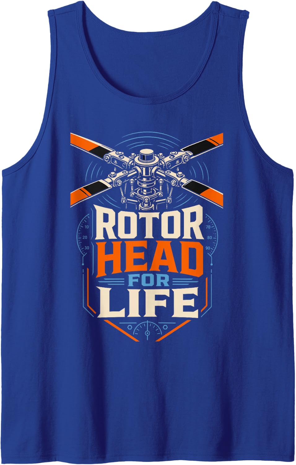 Rotor Head for Life Helicopter Pilot Aviation Sleeveless Tank Top - Royal Blue