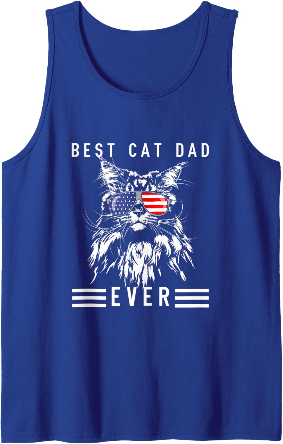 Funny Maine Coon Cat Best Cat Dad Ever Funny Cat Maine Coon Tank Top - Royal Blue