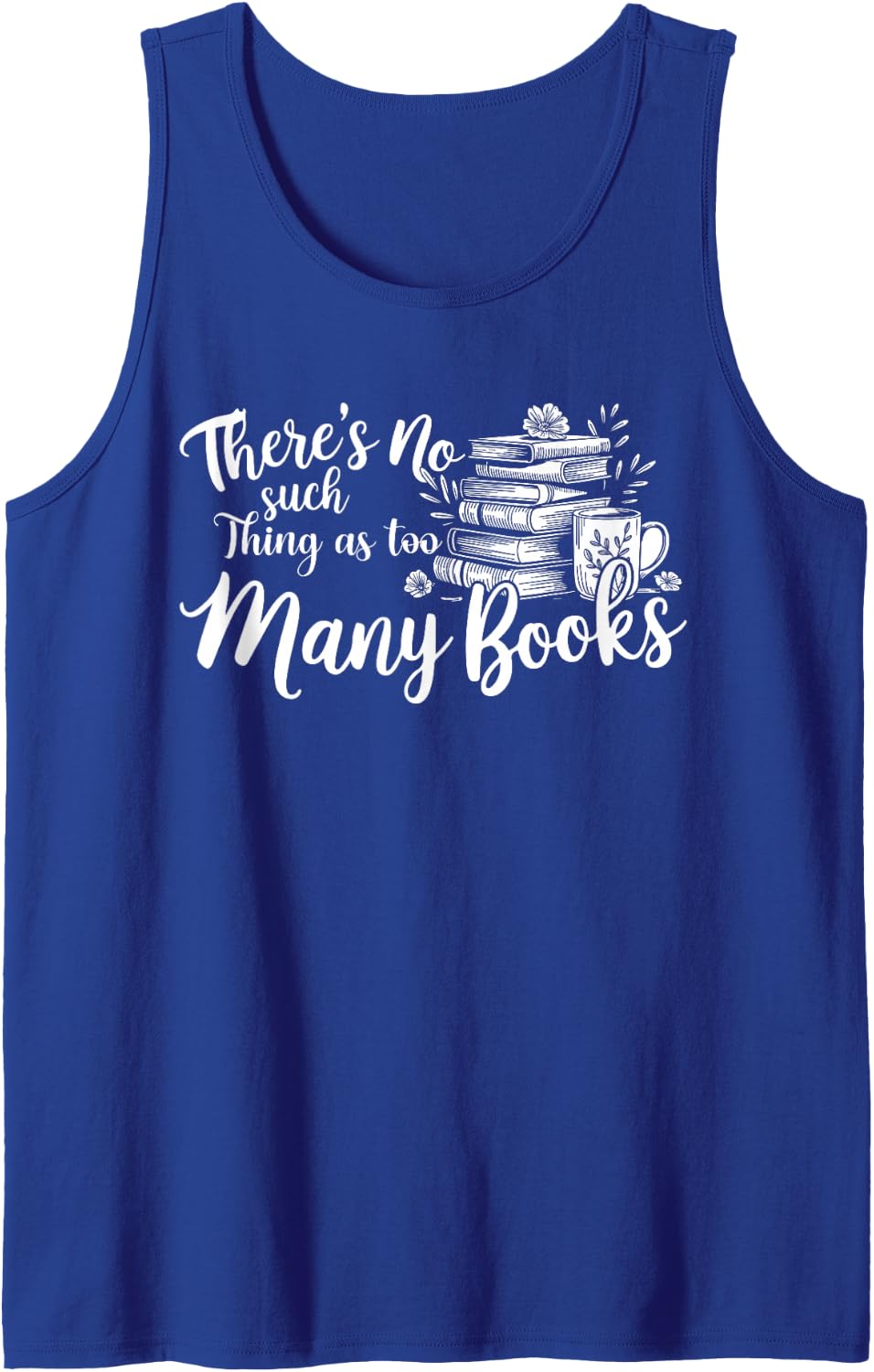 Womens Book Reader Reading Teacher Wildflower Librarian Sleeveless Tank Top - Royal Blue