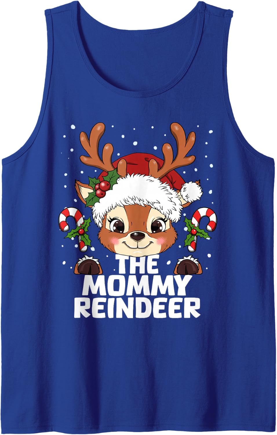 Mommy Reindeer Matching Christmas Tank Top - Royal Blue