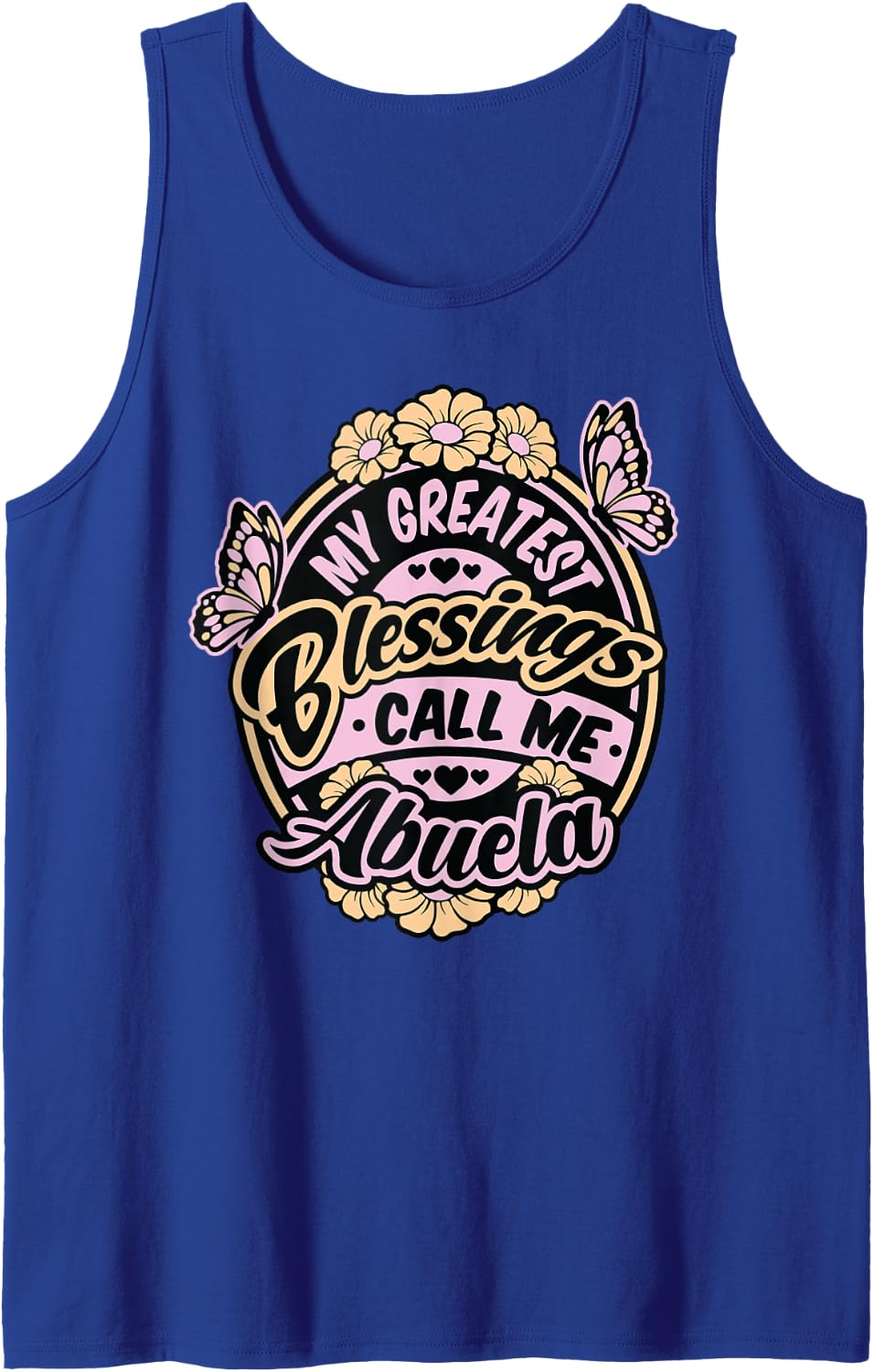 Grandmother Abuela My Greatest Blessings Call me Abuela Sleeveless Tank Top - Royal Blue