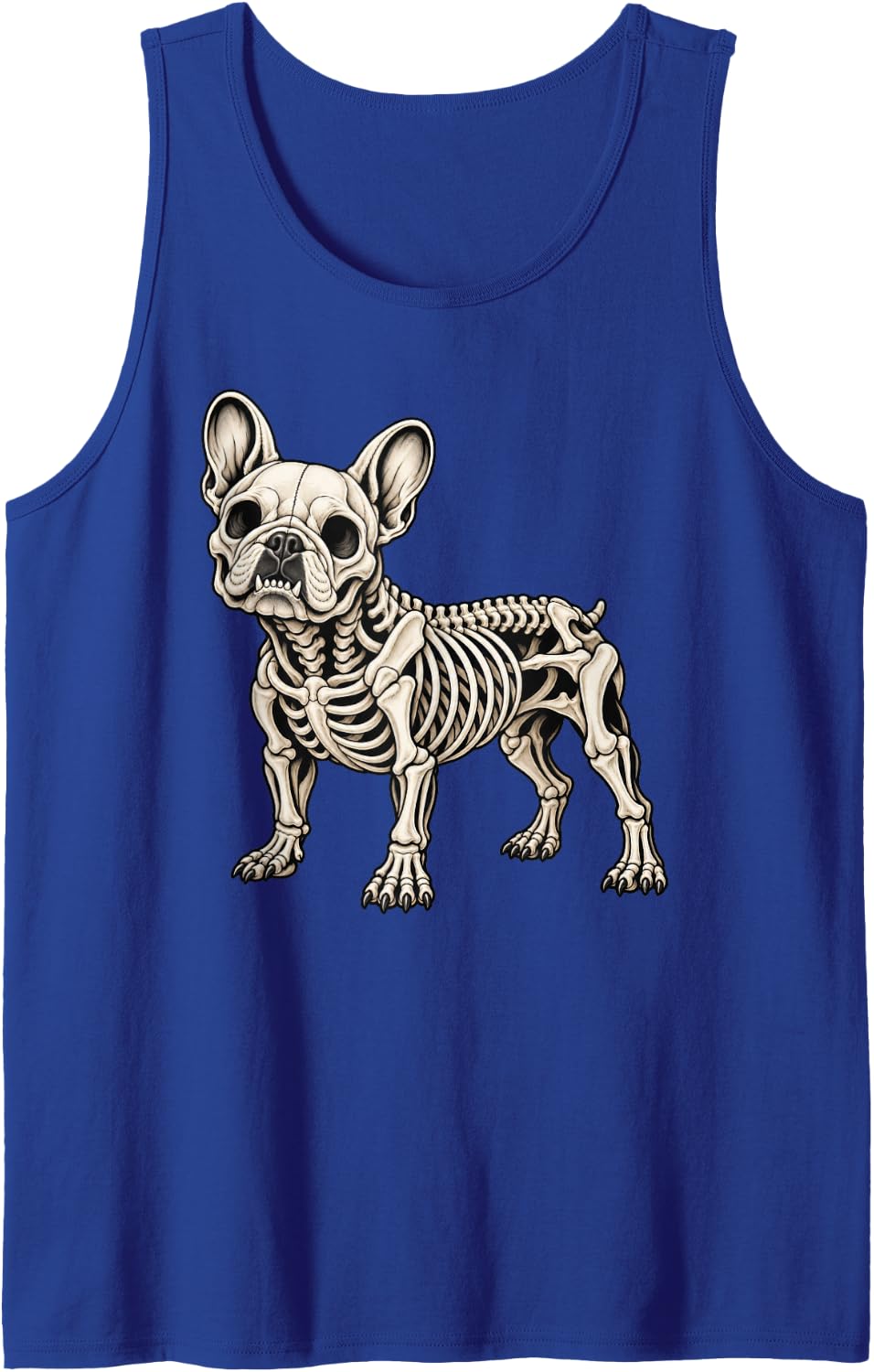 French Bulldog Dog Skeleton Halloween Sleeveless Tank Top - Royal Blue