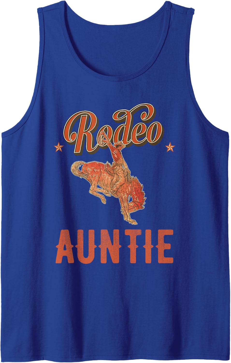 Rodeo Auntie Western Cowboy Birthday Family Matching Sleeveless Tank Top - Royal Blue