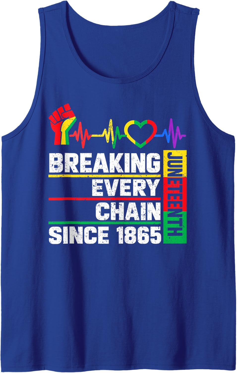 Juneteenth Breaking Every Chain Since 1865 African American Sleeveless Tank Top - Royal Blue