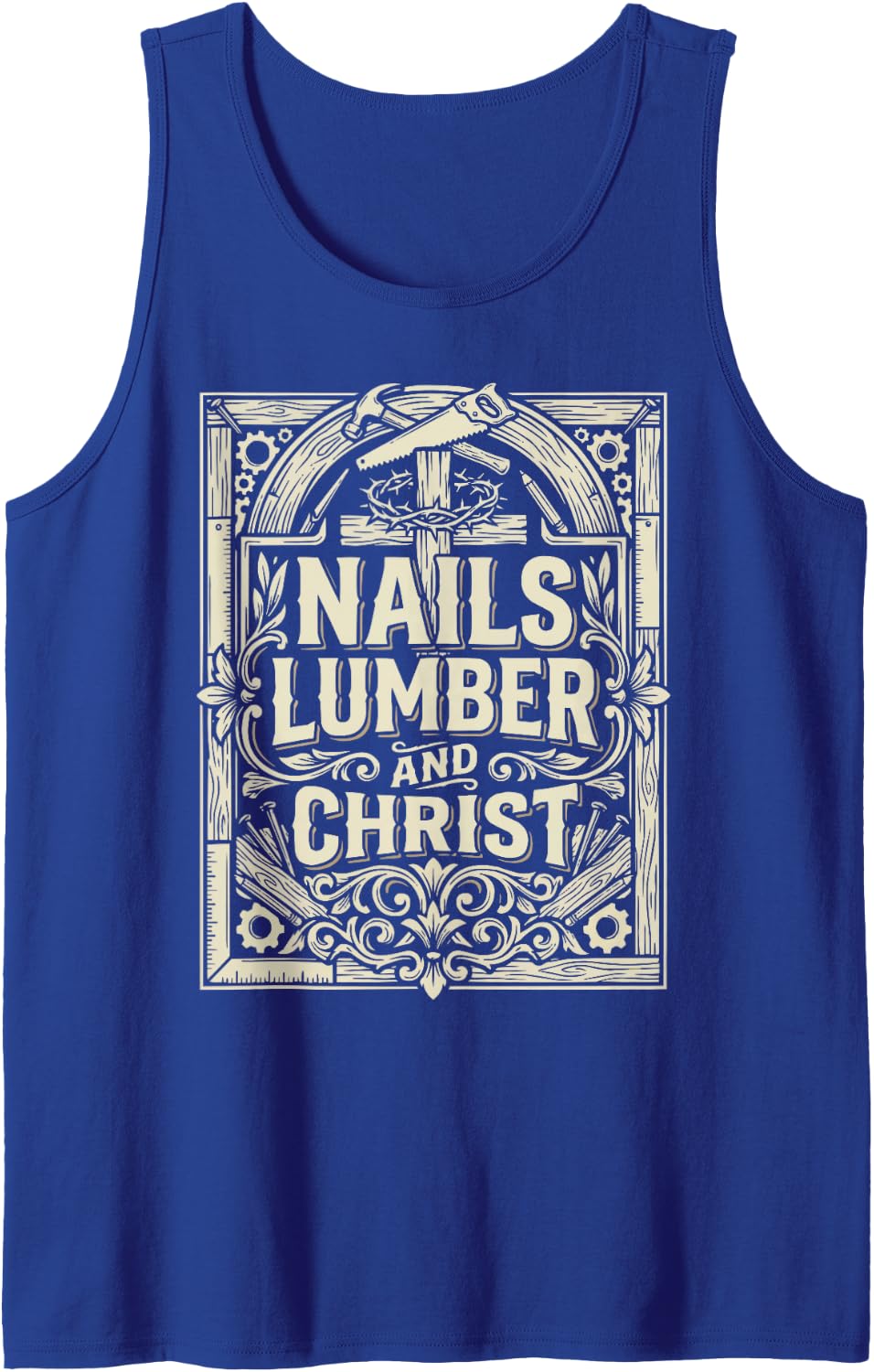 Christian Carpenter Jesus Christ Woodworker Carpentry Sleeveless Tank Top - Royal Blue