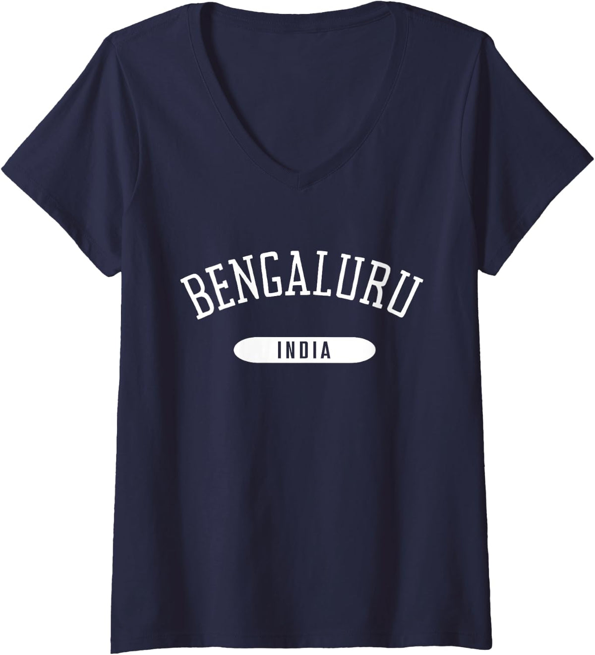 Womens Bengaluru India Shirt Classic Style Bengaluru V-Neck T-Shirt - Navy Blue