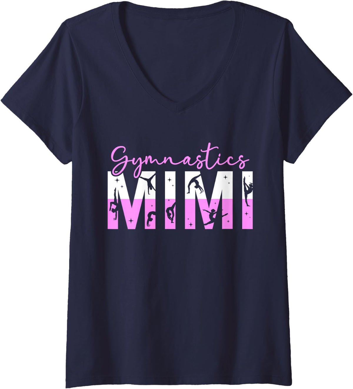 Women's Gymnastics Mimi of A Gymnast Mimi V-Neck T-Shirt - Navy Blue