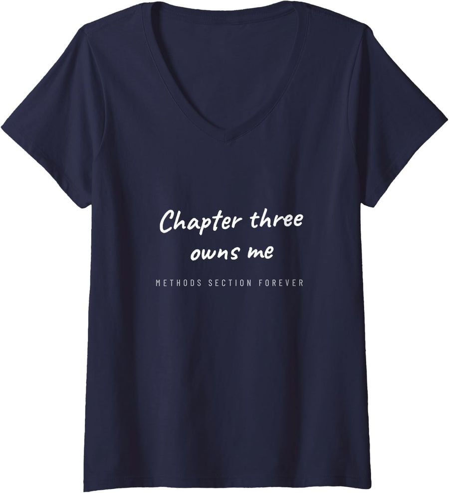 Women's Doctoral Student Grad School Dissertation Doctorate V-Neck T-Shirt - Navy Blue