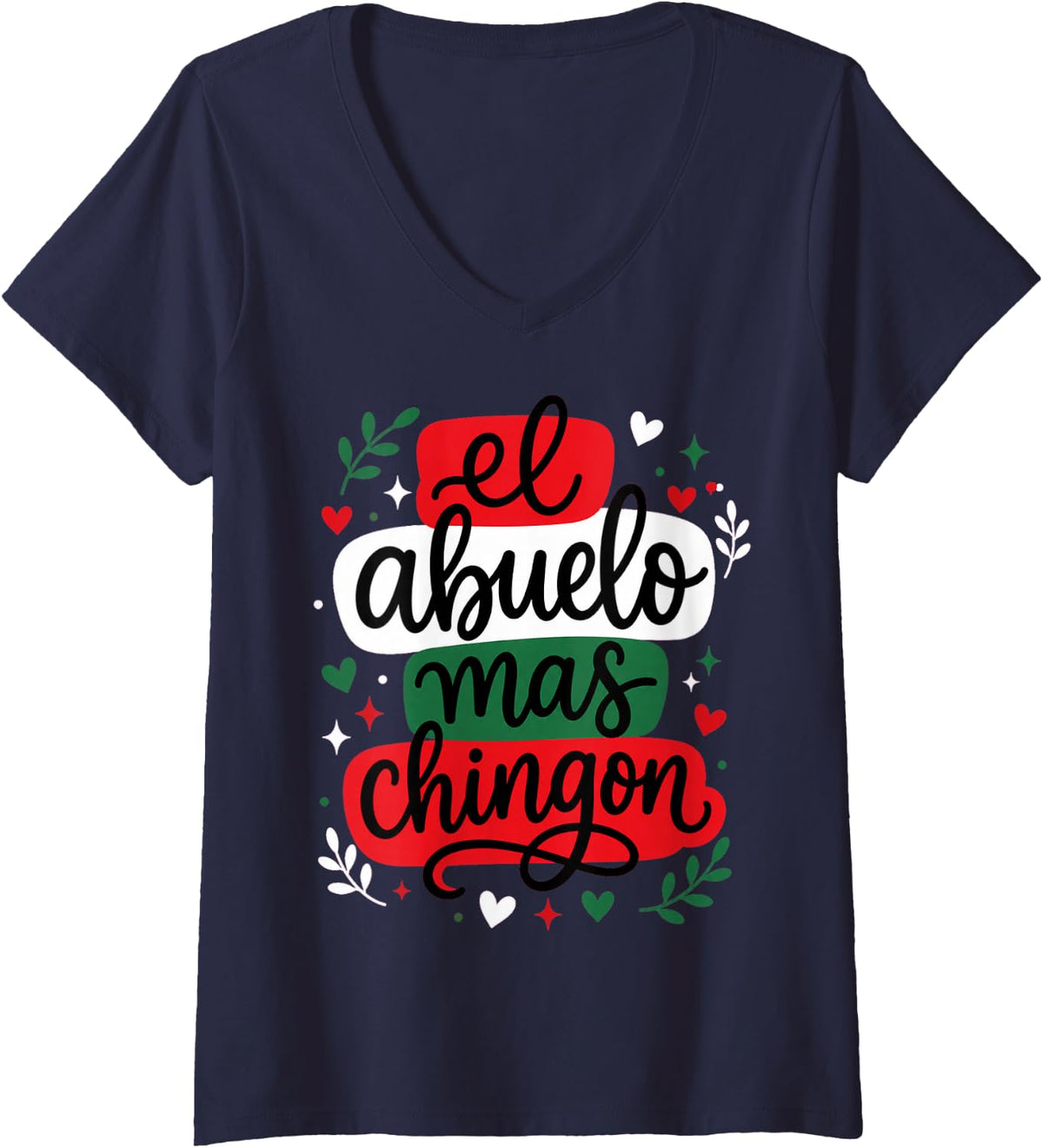 Women's El Abuelo Mas Chingon V-Neck T-Shirt - Navy Blue