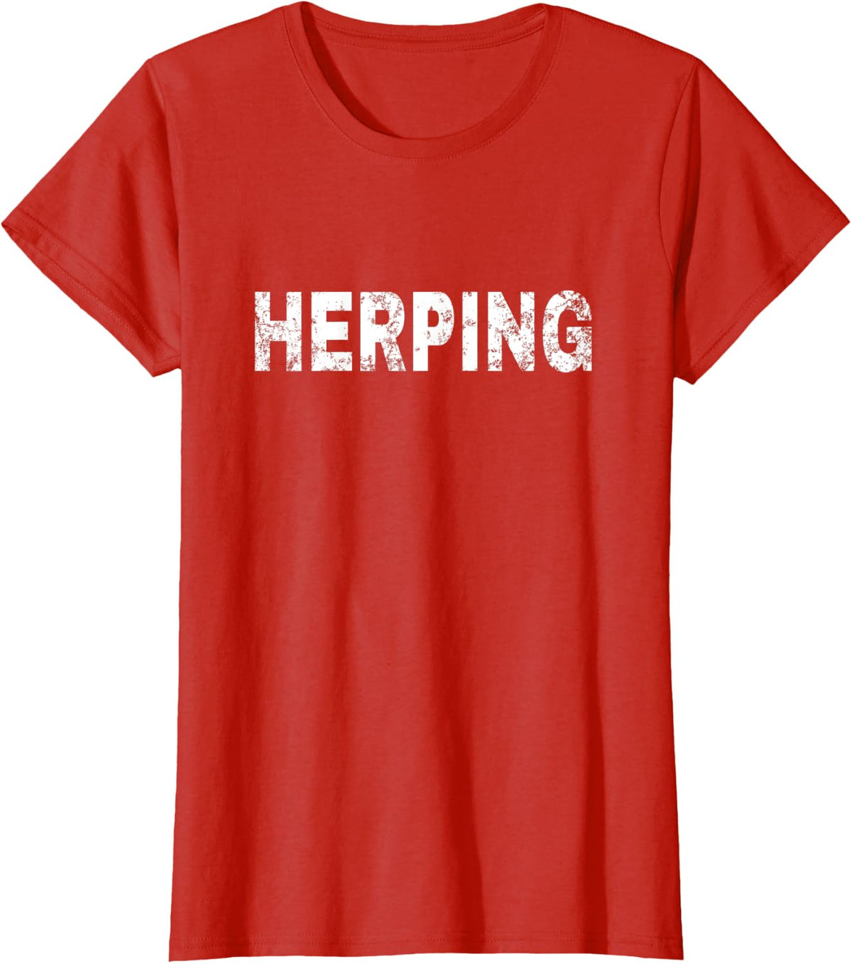Vintage Herping White Text Hobby Apparel T-Shirt - Red