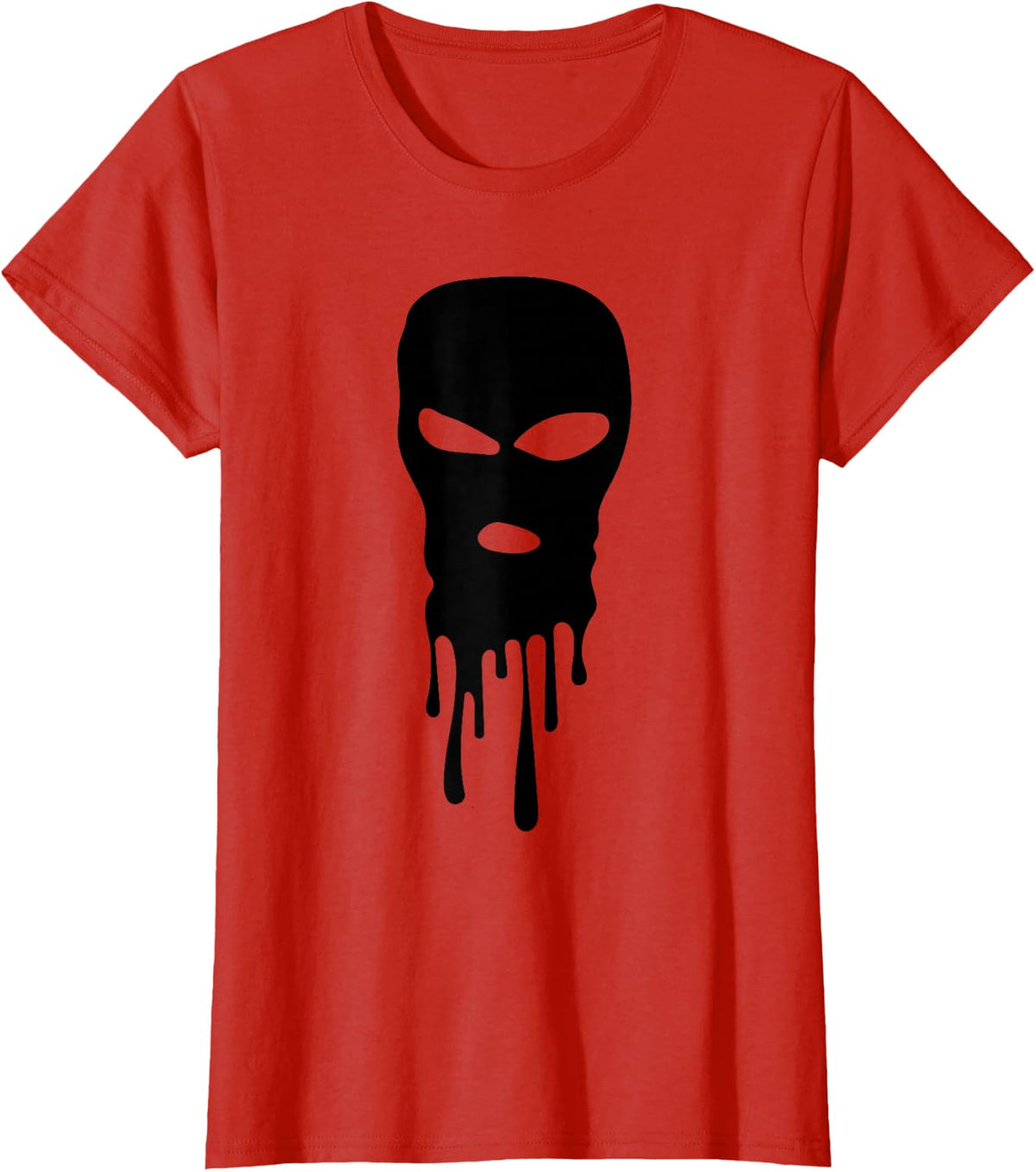 Ski Mask Balaclava Bandit Mask Robber Mask Hip Hop Rap T-Shirt - Red