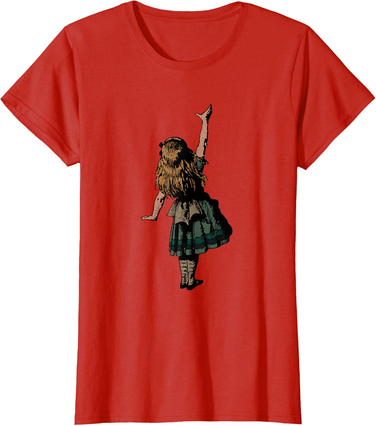 Vintage Alice in Wonderland Imagination Literary T-Shirt - Red