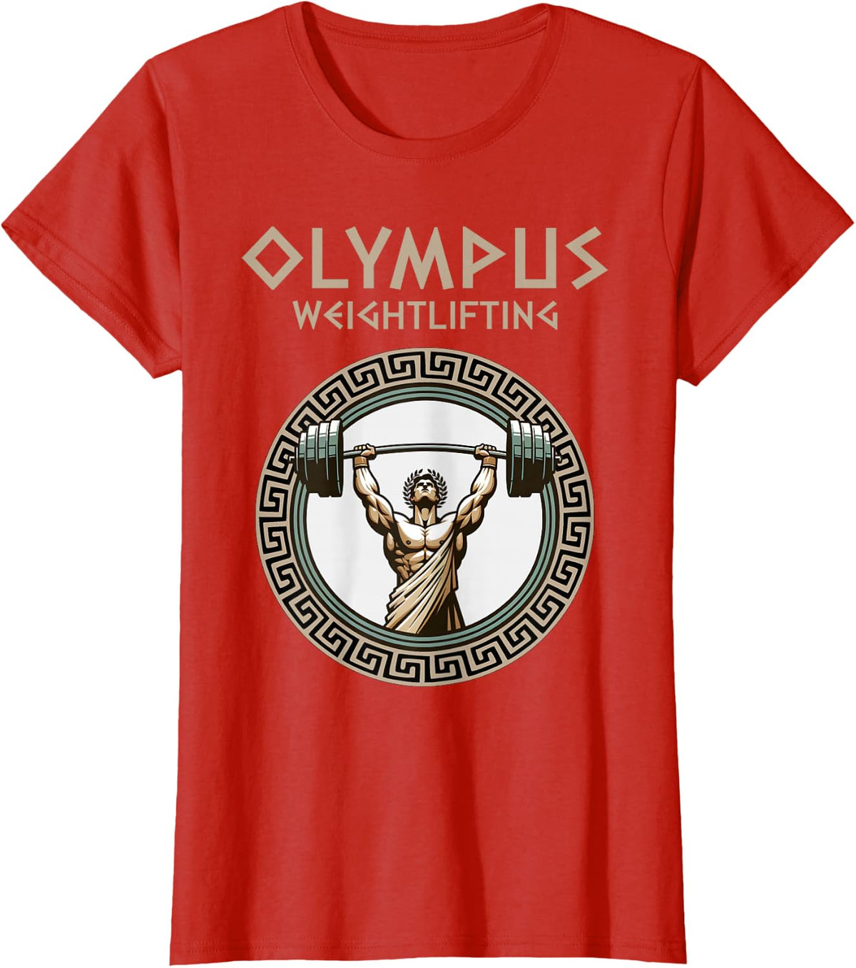 Gym Olympus Weight Lifting Strength of the Gods T-Shirt - Red