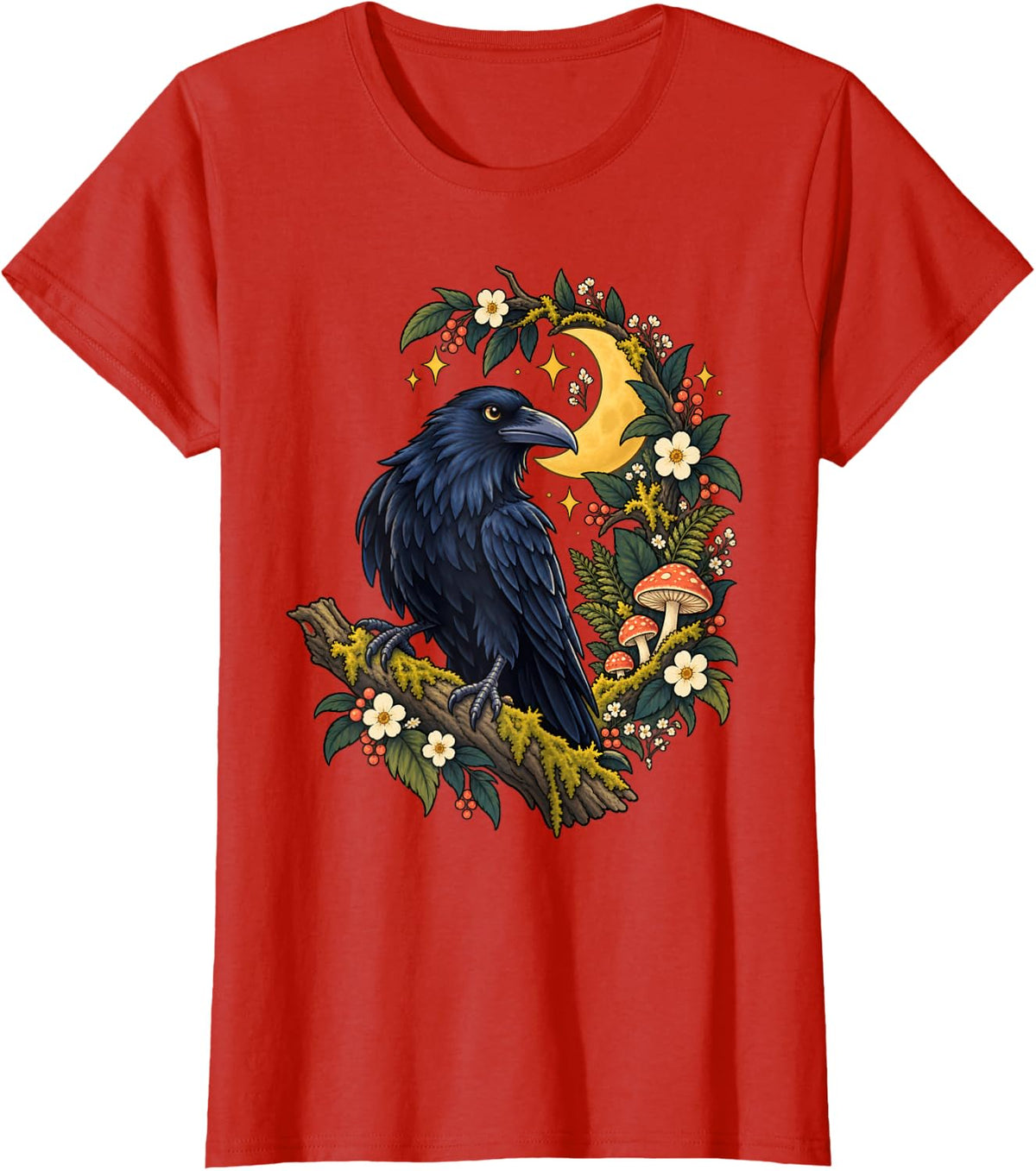 Crows and Ravens for Corvid Lovers T-Shirt - Red