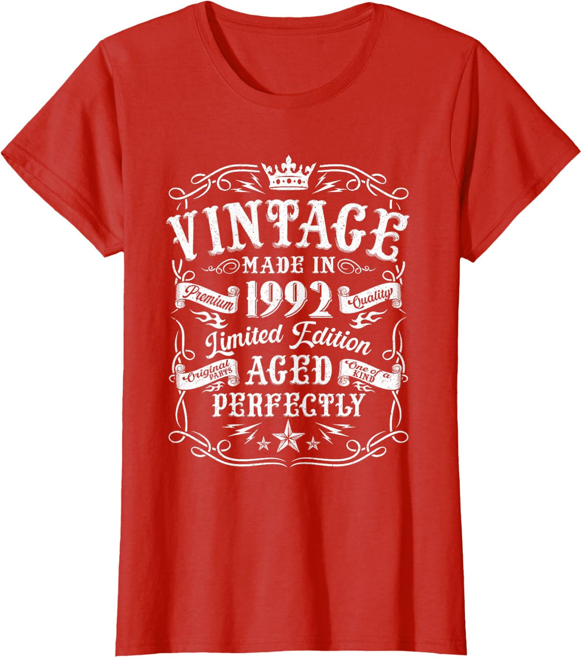 Vintage 1992 35yr 35th Birthday Gifts for Men 35 Years Old T-Shirt - Red