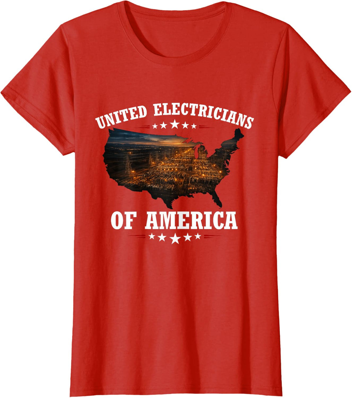 United Electricians of America Electrician Electrical Worker T-Shirt - Red