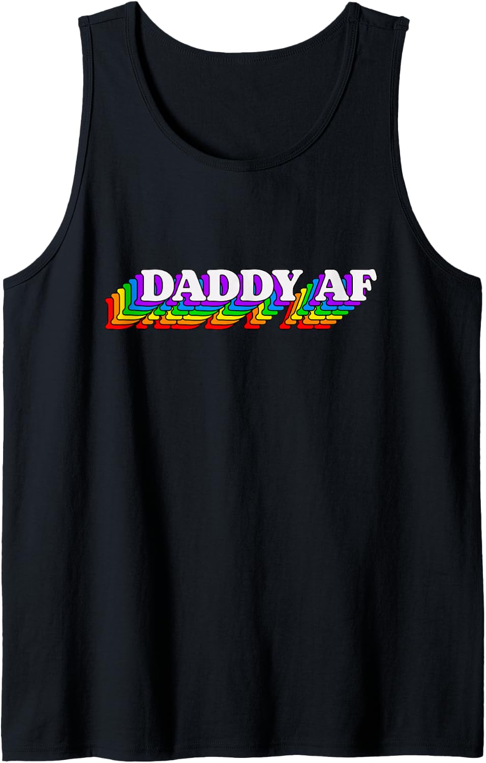 Mens Daddy AF Gay Daddy Bear LGBT Rainbow LGBTQ Pride Tank Top - Black