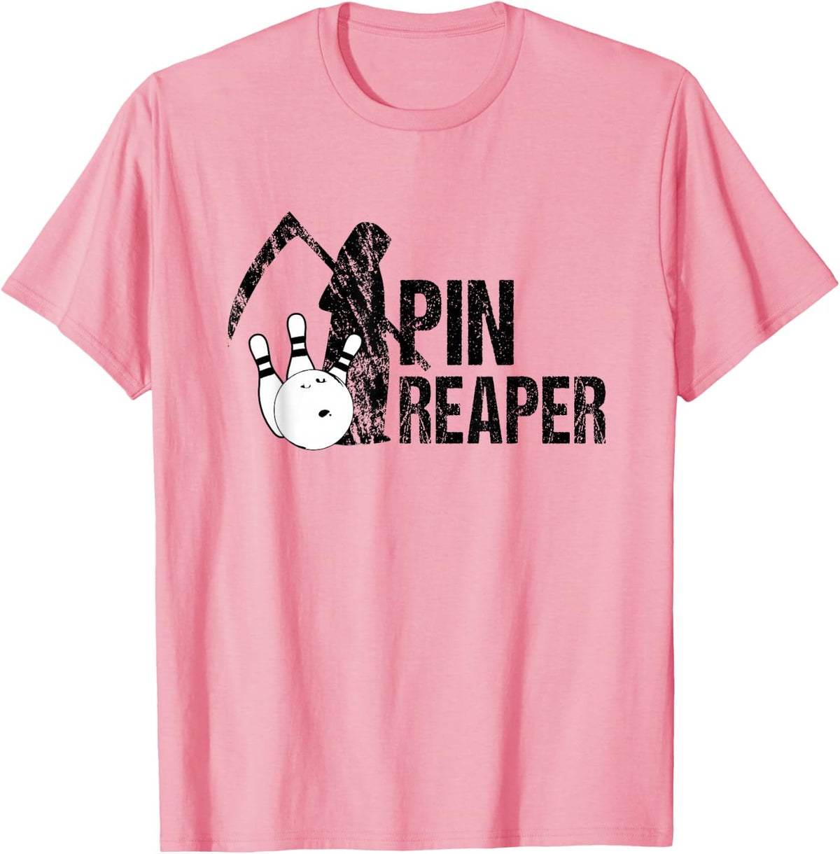 Bowling Pin Reaper Tshirt Funny Bowler Gift - Pink