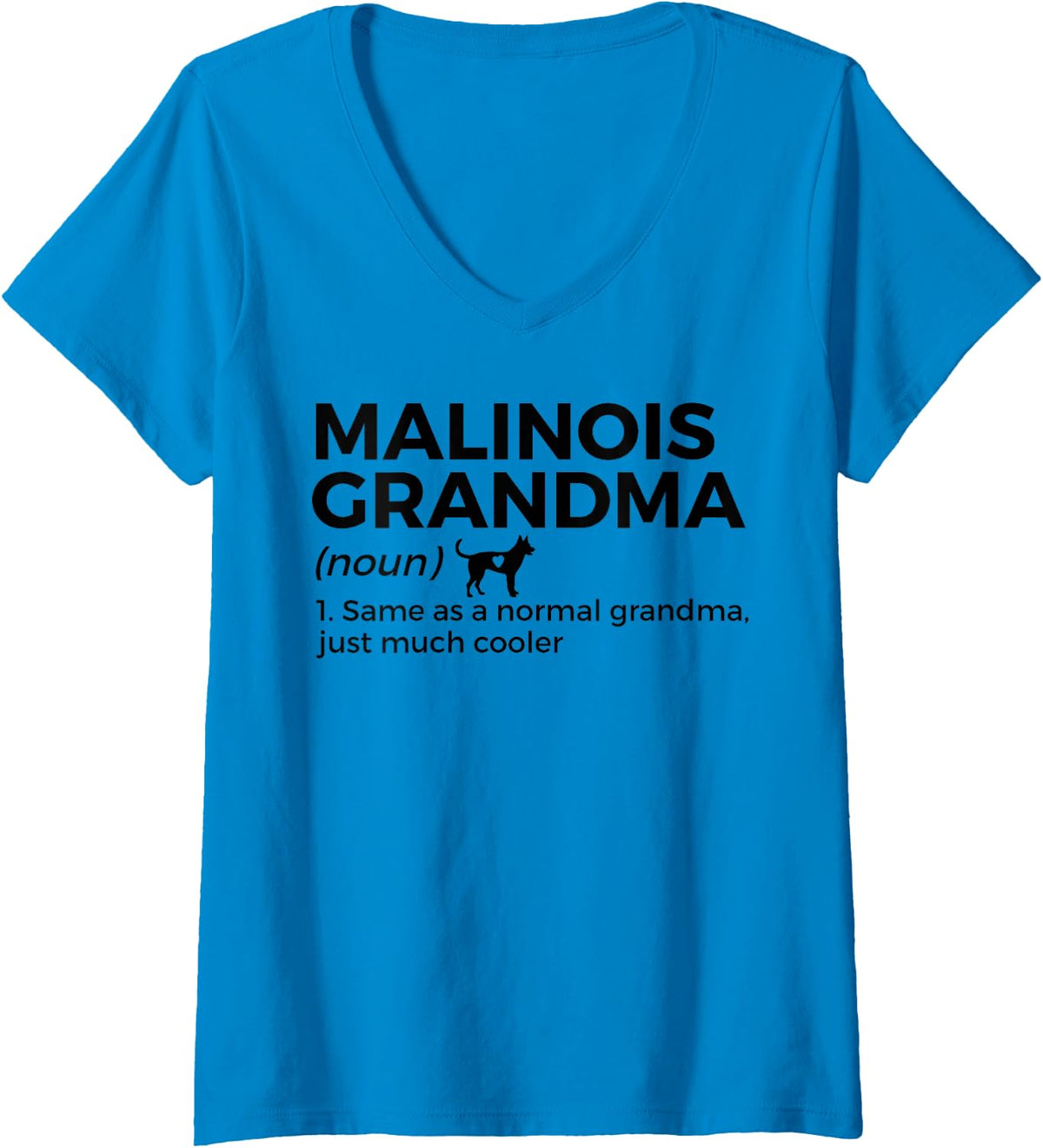 Malinois Grandma Definition Funny Belgian Malinois Dog Lover V-Neck T-Shirt - Sapphire Blue