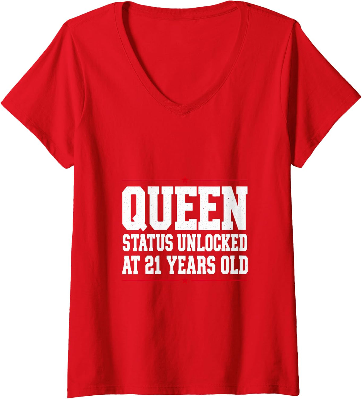 Women's Queen Status Unlocked At 21 Years Old Birthday V-Neck T-Shirt - Red