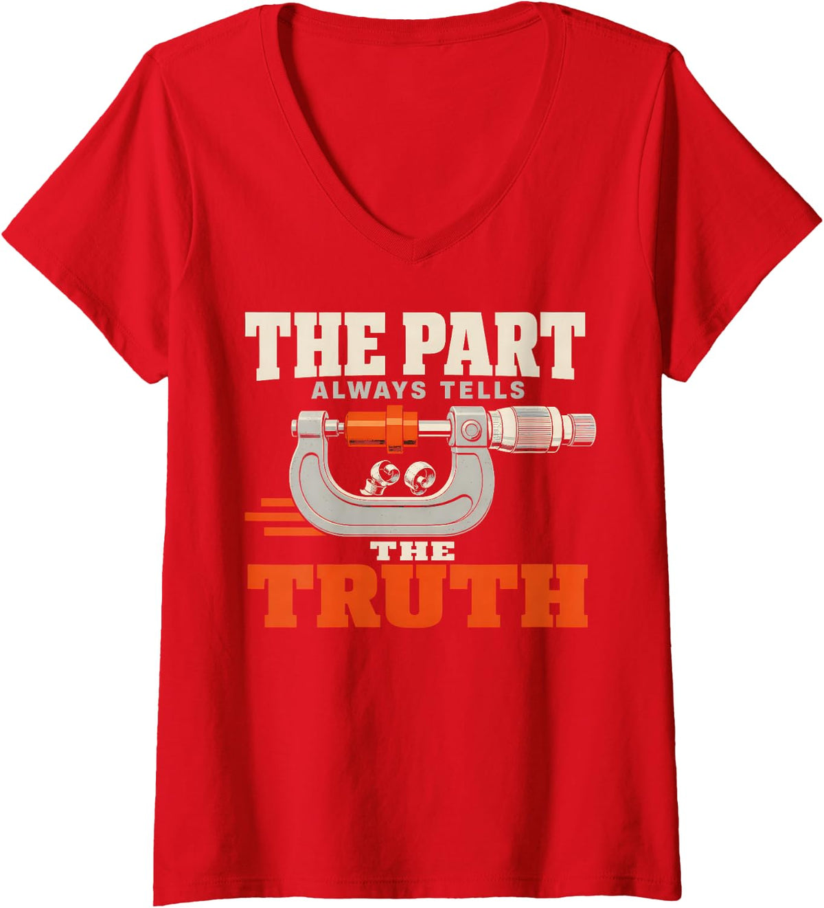 Women's CNC Machinist CNC Operator Precision Machinist Gift V-Neck T-Shirt - Red
