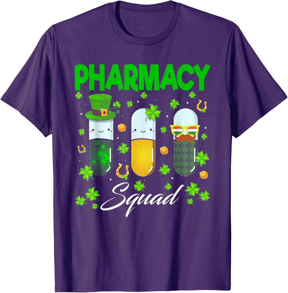 Pharmacy Squad Leprechaun St. Patrick's Day T-Shirt - Purple