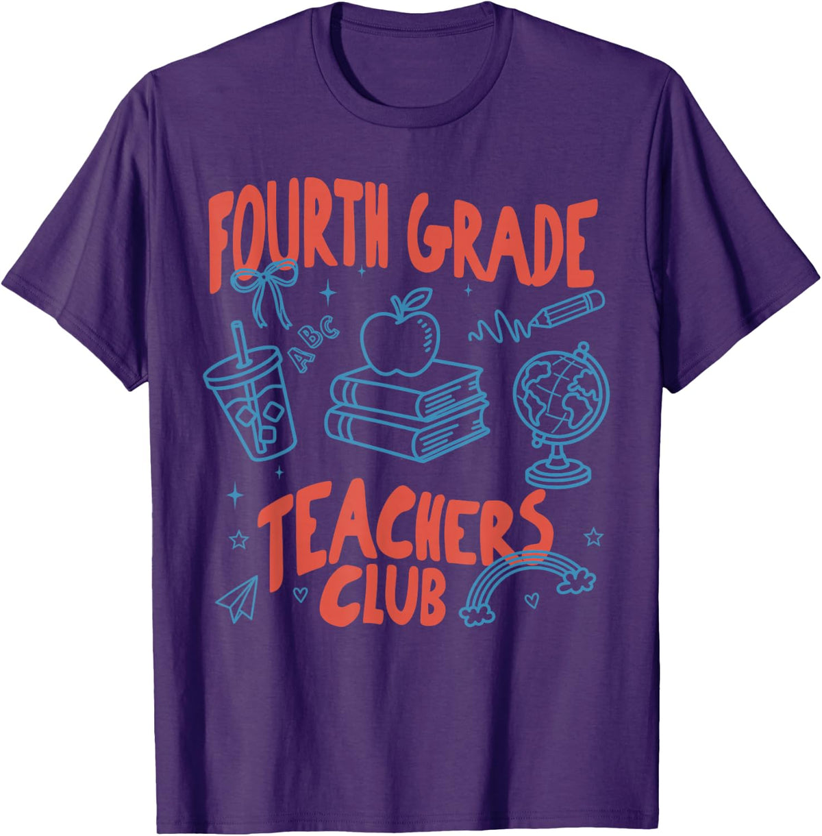 Fourth Grade Teacher Club 4th Grade Back to School First Day T-Shirt - Purple