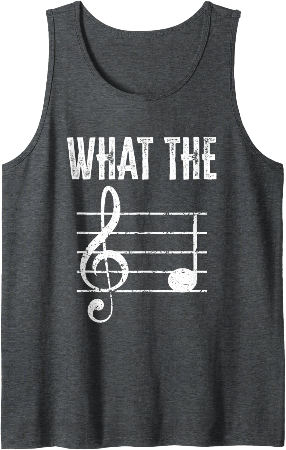 What The F Musical Note Tank Top - Dark Heather Grey
