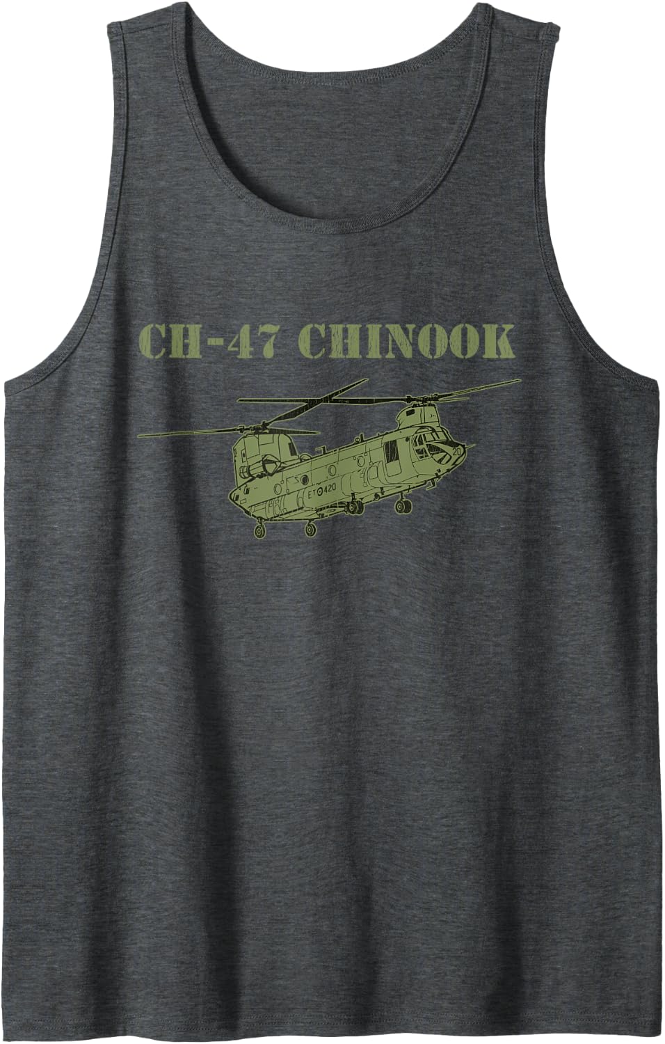 Chinook Helicopter Pilot Retired Veteran Army Pilot Chinook Tank Top - Dark Heather Grey