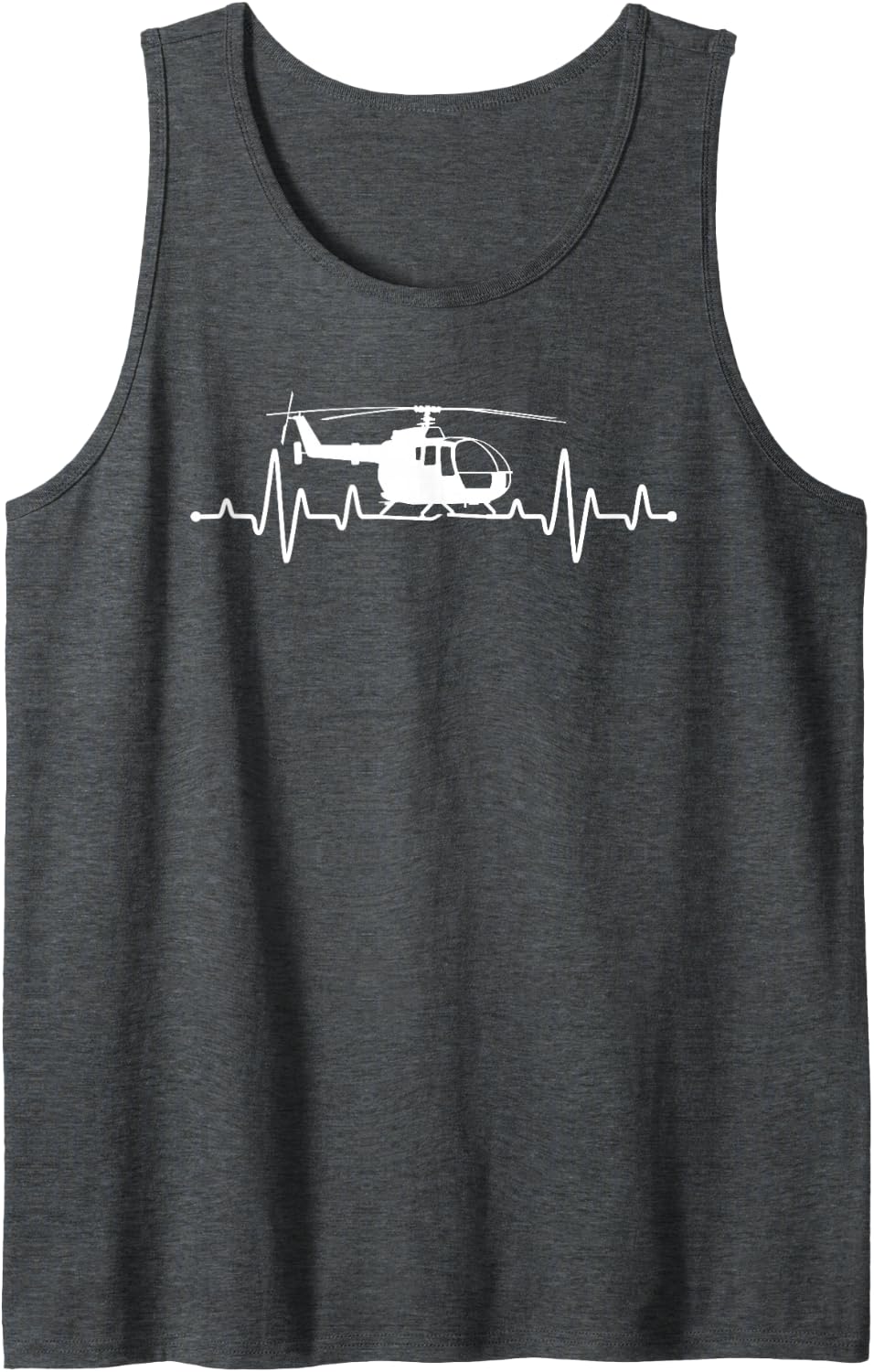 Cool Helicopter Art for Men Women Kids Aviation Helicopter Sleeveless Tank Top - Dark Heather Grey