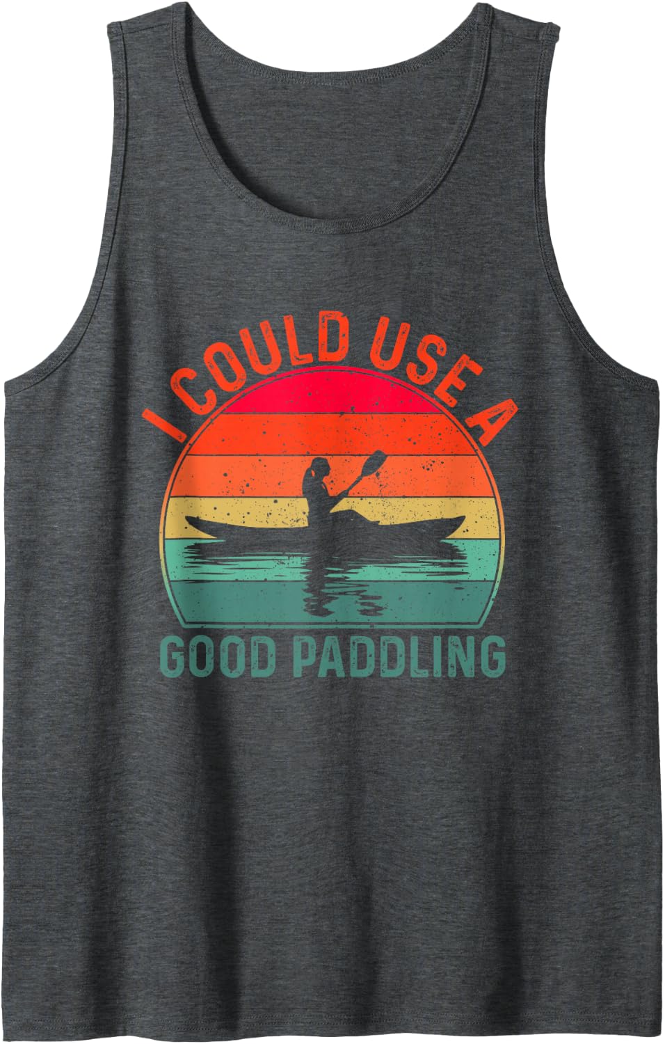 I Could use a Good Paddling Tank Top - Dark Heather Grey