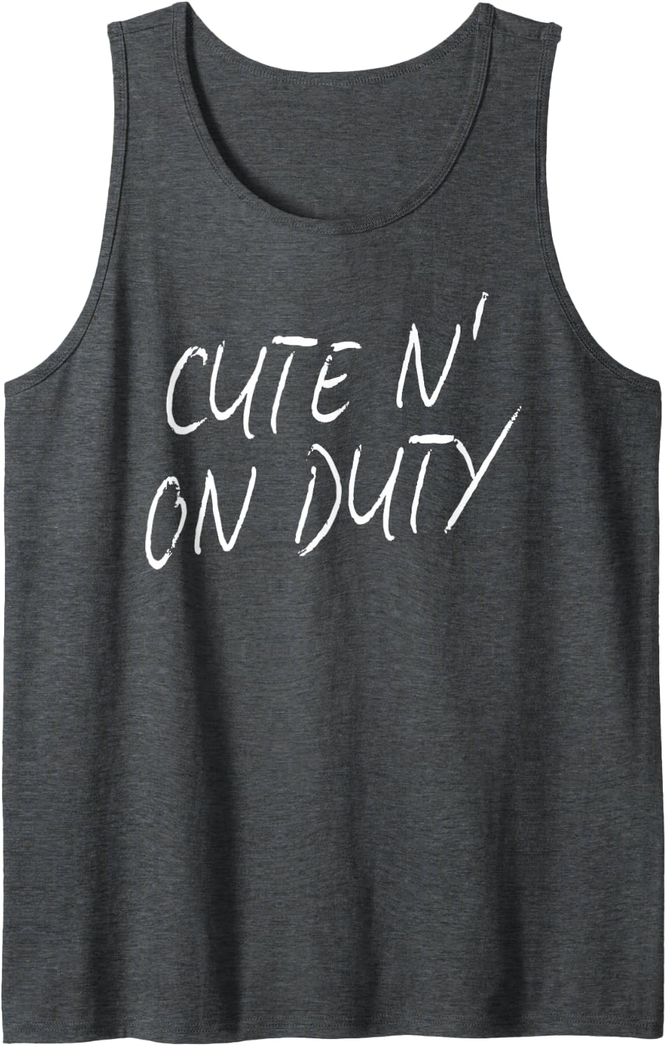 Cop Gift On Duty First Responder Police Fire Paramedics Cute Sleeveless Tank Top - Dark Heather Grey