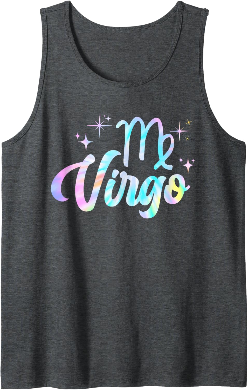 Virgo Zodiac Symbol Celestial Astrology Tank Top - Dark Heather Grey