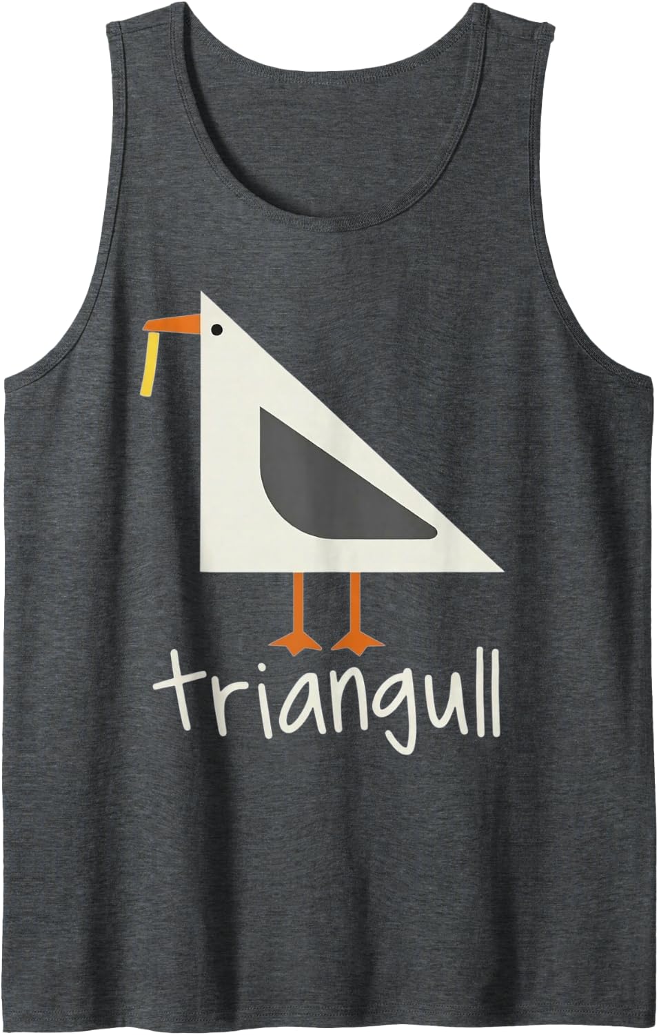 Triangull Triangle Seagull Bird Pun Funny Tank Top - Dark Heather Grey