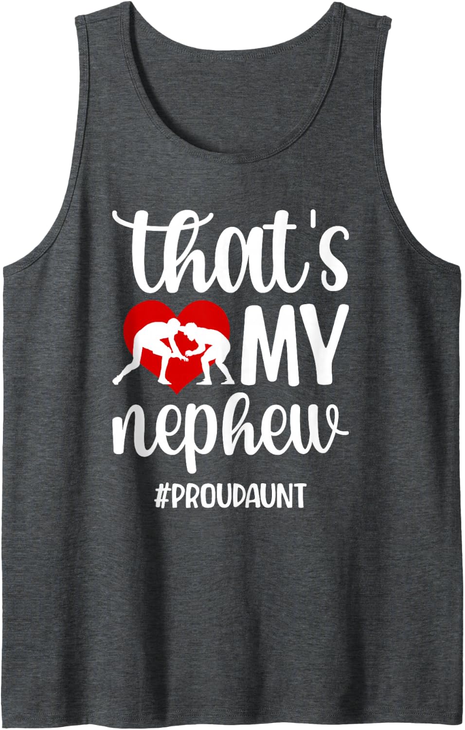 Proud Aunt of A Wrestler Auntie Wrestling Aunt Sleeveless Tank Top - Dark Heather Grey