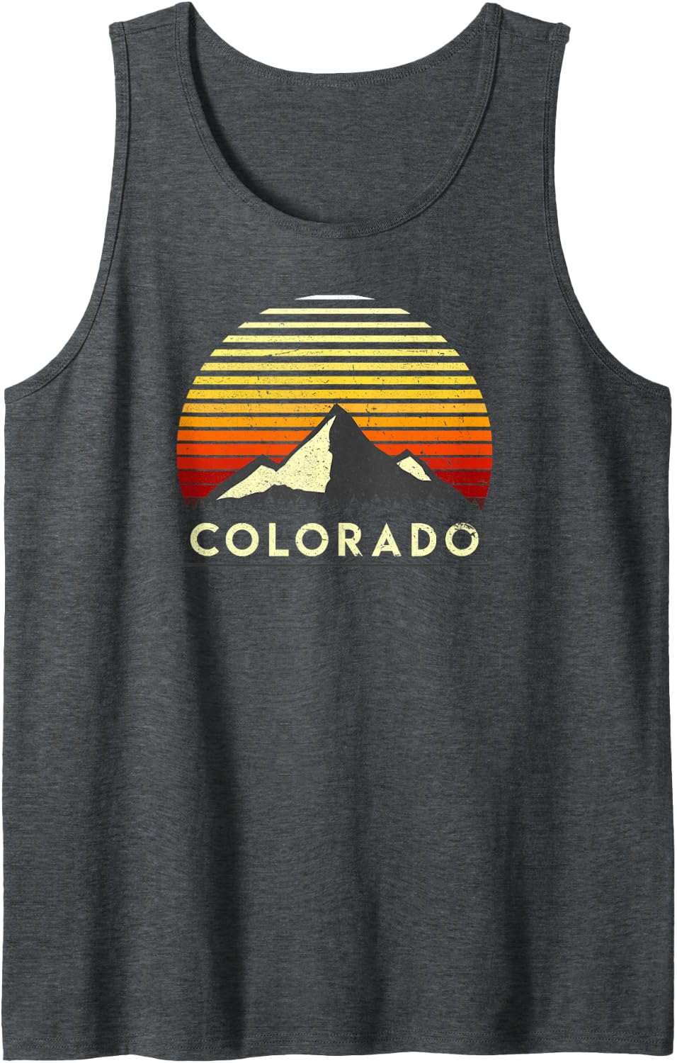 Colorado Mountain Top Retro Tank Top - Dark Heather Grey