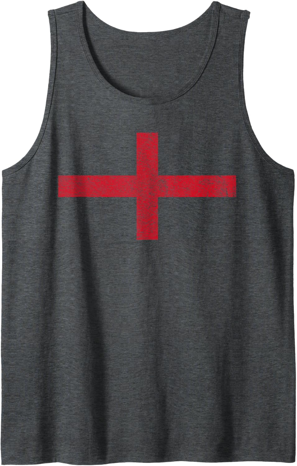 St George Cross Flag Tank Top - Dark Heather Grey