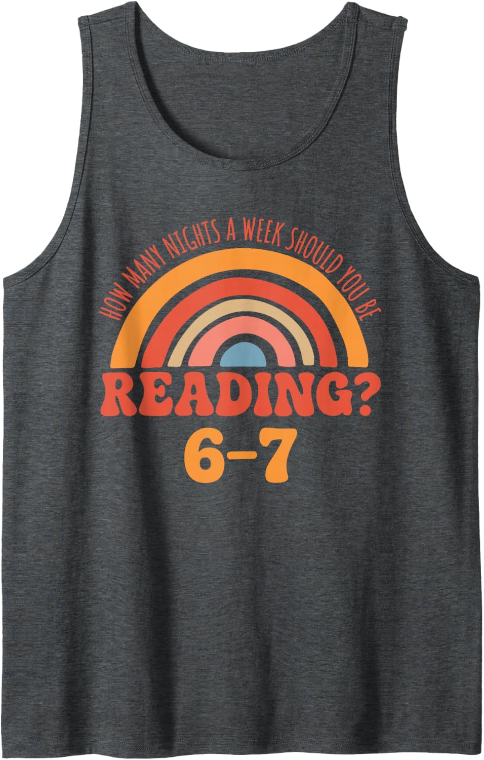 Funny 6-7 English Teacher 67 Meme Reading Sleeveless Tank Top - Dark Heather Grey
