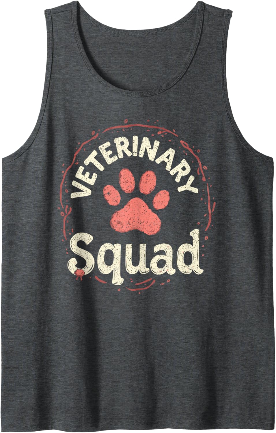 Veterinary Assistant Veterinary Squad Tank Top - Dark Heather Grey
